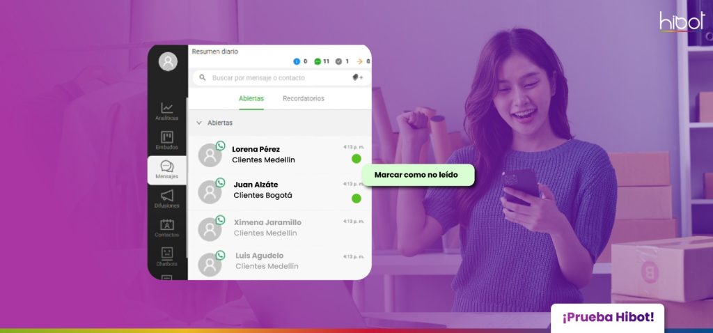 marcar como no leído hibot